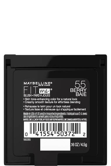 Maybelline Fit Me blush 55 berry 041554503722 back