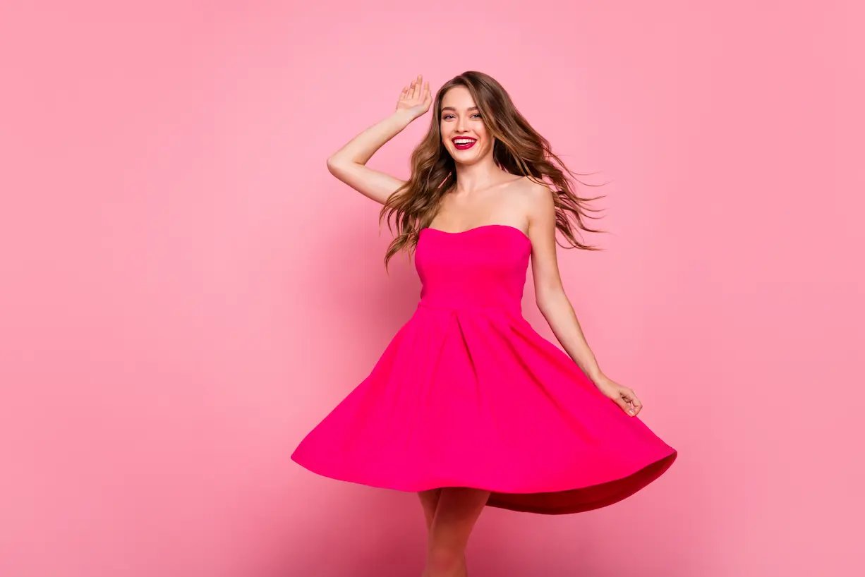 maquiagem vestido fucsia